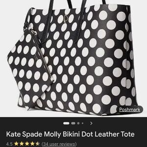 Kate Spade Black and White Polka Dot Tote